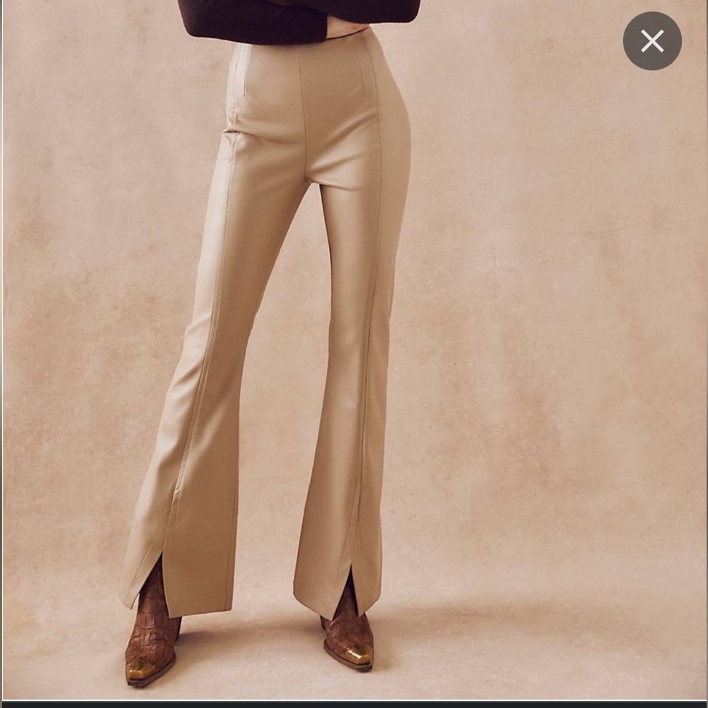 NEW Free People Real Deal Slit Vegan Leather Pants Size 26